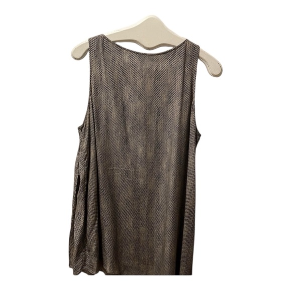 Eileen Fisher Silk Crepe de Chine Asymmetric Tank Tunic Stone L - Picture 4 of 4
